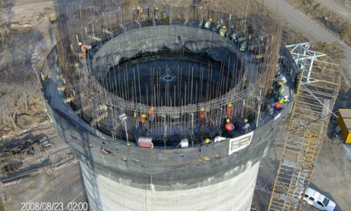 Slip forming of column